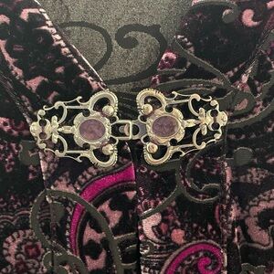 Vintage-Inspired Silver and Purple Brooch